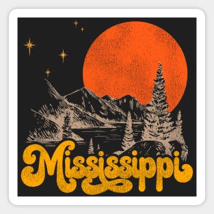 Vintage State of Mississippi Mid Century Distressed Aesthetic Magnet